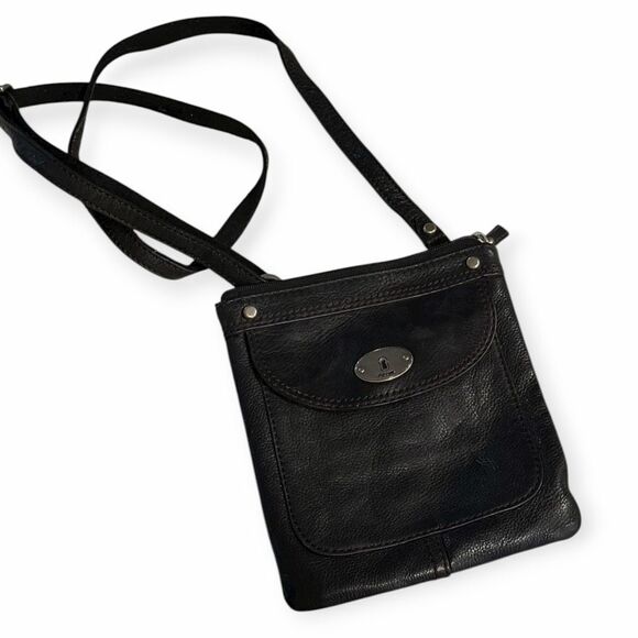 FOSSIL Women’s Vintage Brown Leather Mini Maddox Crossbody Bag - Picture 2 of 5